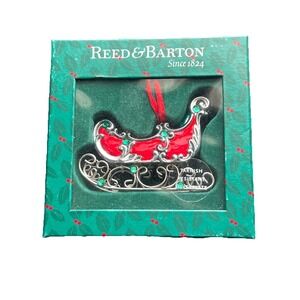 Reed and Barton #6415 Santa's Sleigh with Jewels‎ Christmas Holiday Ornament